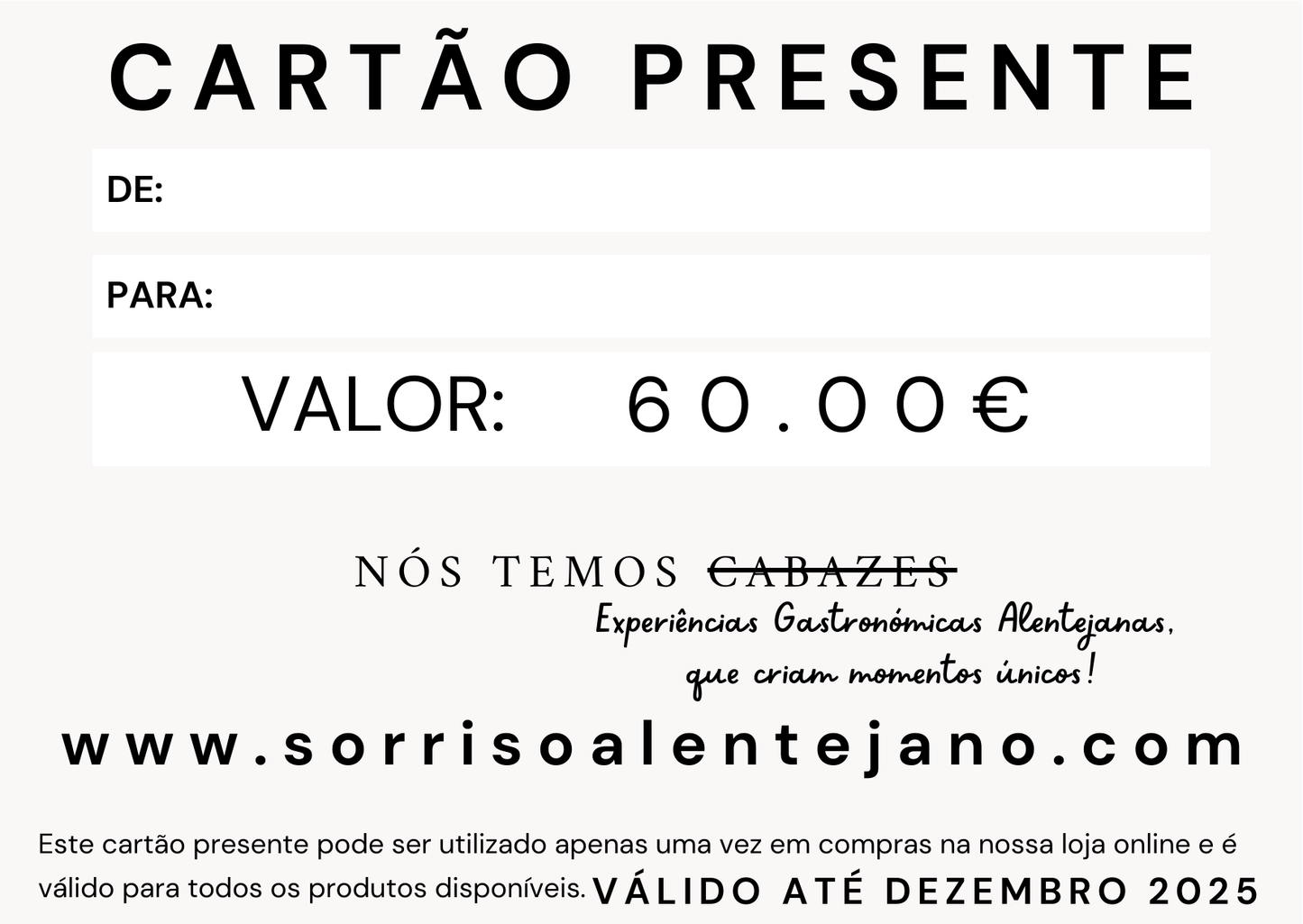 Alentejo Smile Gift Card